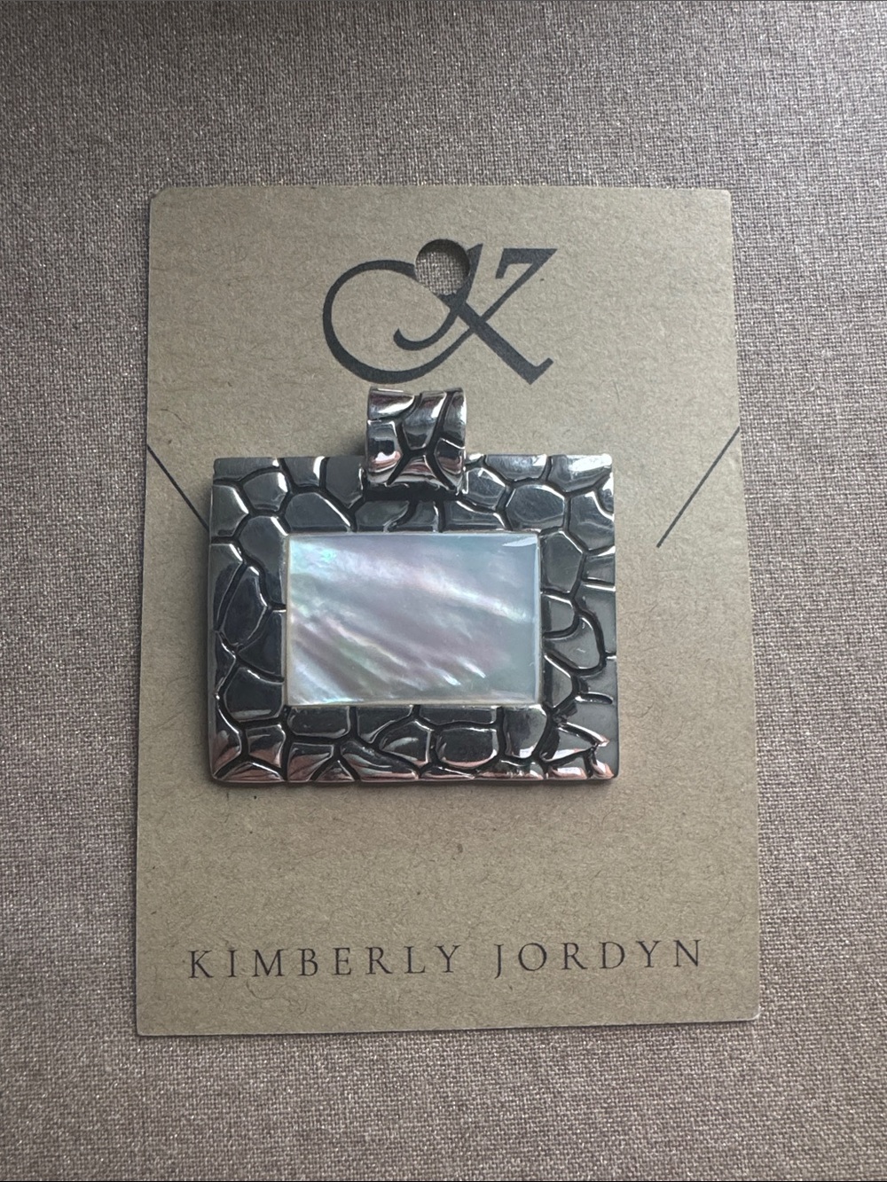 Sterling Silver Mother of Pearl Rectangle Pendant